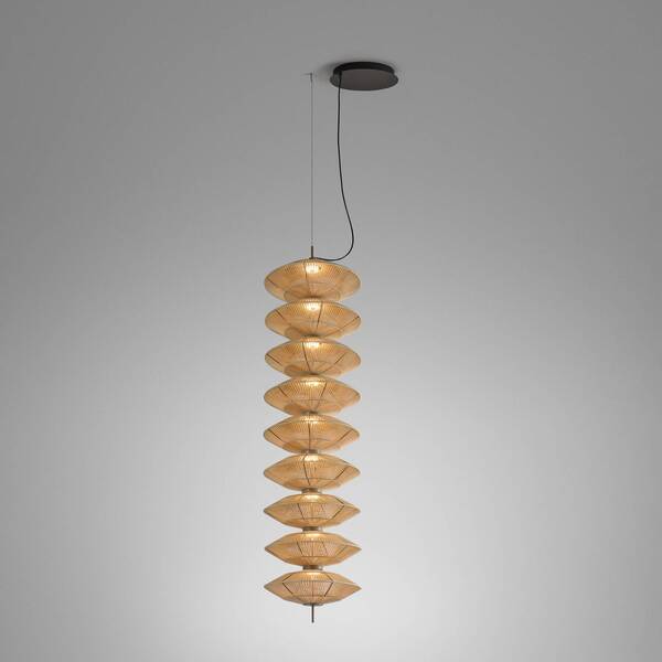  Bover Bover Led Pendant Light Yuyun S/9l, Dimmable 0-10v, Beige 