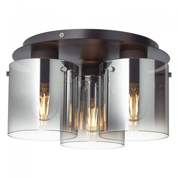 Brilliant Brilliant Ceiling Lamp Beth With Smoked Glass, Three-bulb 
