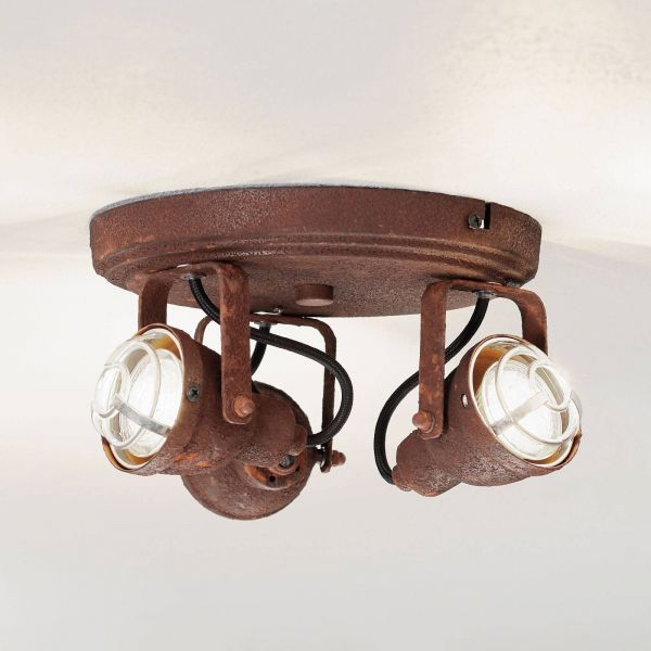  Brilliant Brilliant In Popular Rust Finish - 3-bulb Ceiling Lamp Bente 