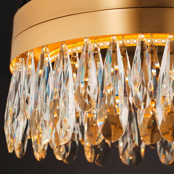  Brilliant Brilliant Led Ceiling Lamp Celestia, ø 40 Cm, Brass-coloured, Crystal 
