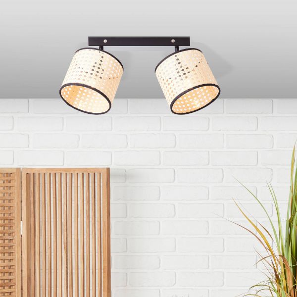  Brilliant Brilliant Wiley Ceiling Spotlight, 2-bulb, Rattan 