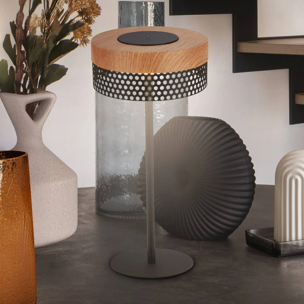  Briloner Briloner Booha Rechargeable Table Lamp, Brown, Metal, Ip44, Dimmable 
