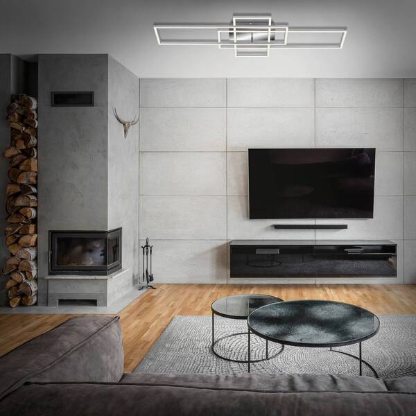  Briloner Briloner Frame Ceiling Lamp Rectangle 3-bulb Cct Aluminium 