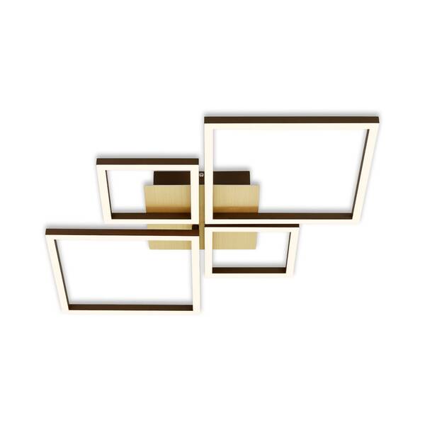  Briloner Briloner Frame Led Ceiling Lamp, Gold, Dimmable, 4-bulb 