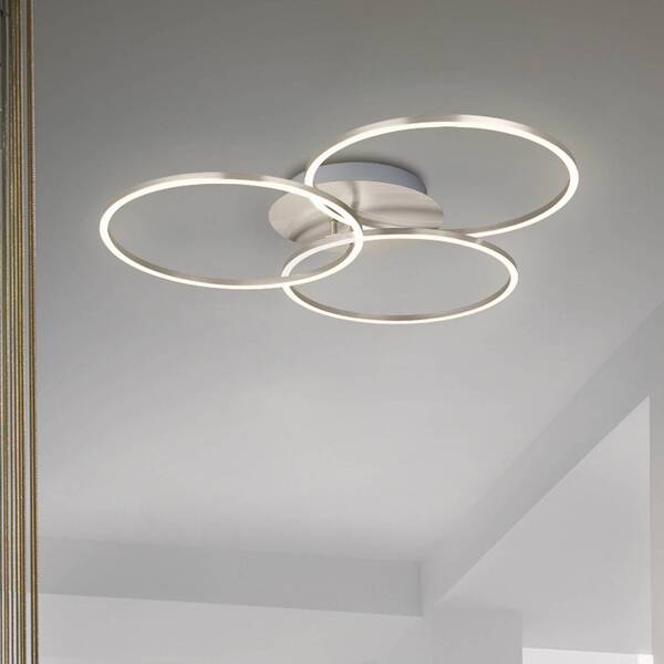  Briloner Briloner Frame Ring Ceiling Lamp Switch Dim Nickel 3-bulb 
