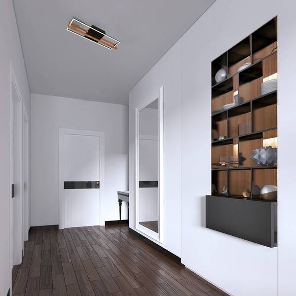  Briloner Briloner 3777015 Led Ceiling Light Rectangle Wooden Element 