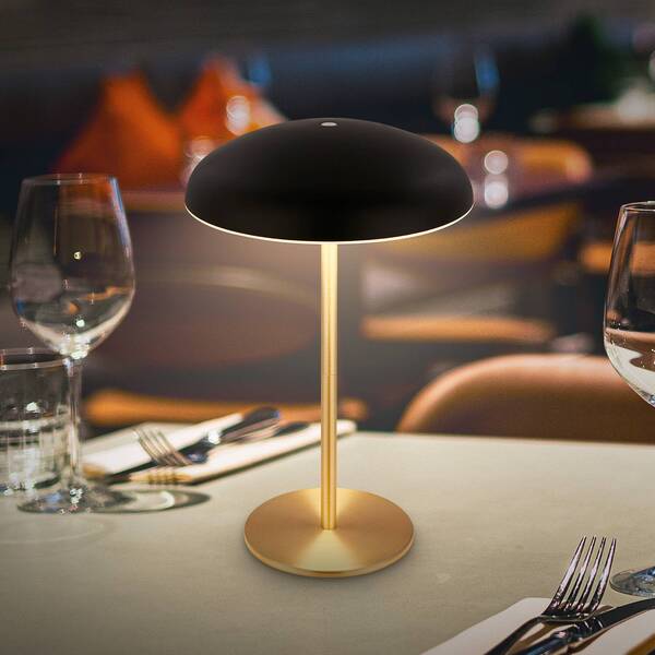 Briloner Briloner Led Rechargeable Table Lamp Brilo Unplugged Caxa, Black/brass 