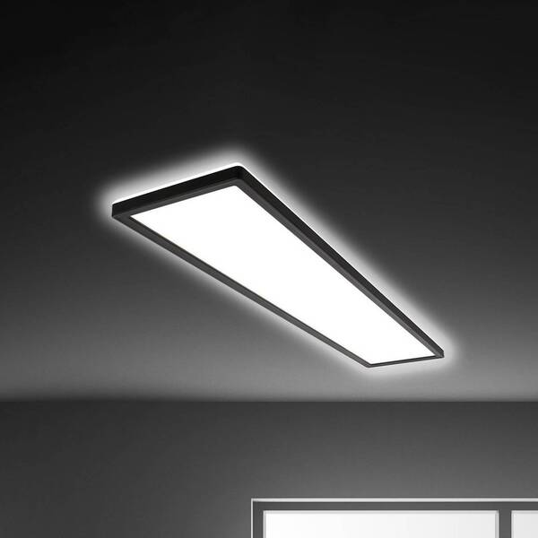  Briloner Briloner Tava Led Ceiling Light, Black, Plastic, 98cm, Backlight 