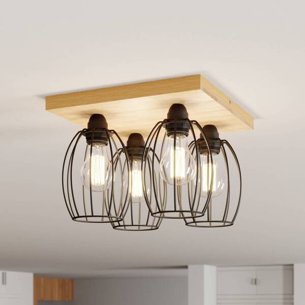  Britop Britop Beevly Ceiling Light, Wood And Metal, 4-bulb 