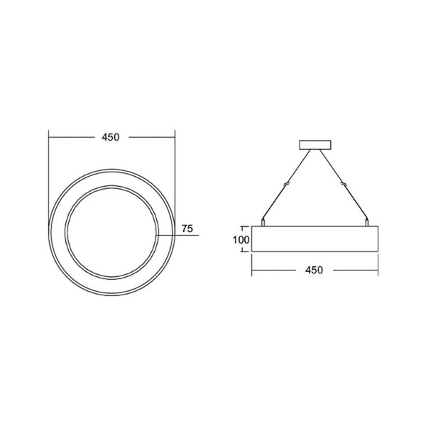  Brumberg Brumberg Biro Circle Ring Direct ø 45cm On/off Silver 3000 K 