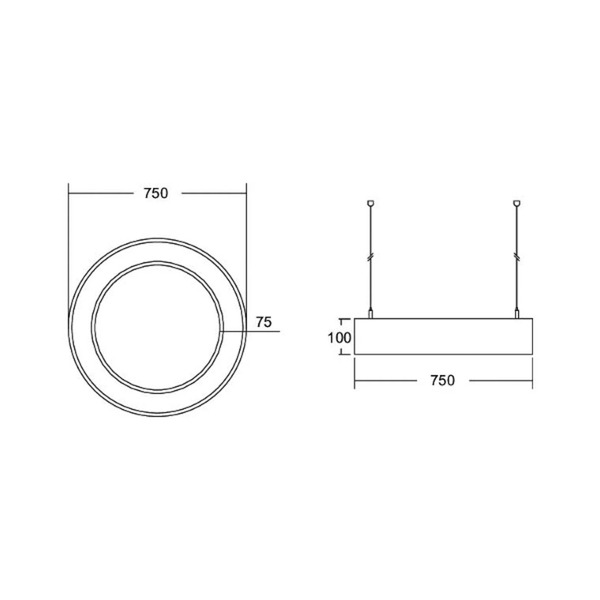  Brumberg Brumberg Biro Circle Ring Up/down ø 75 75w On/off Silver 830 