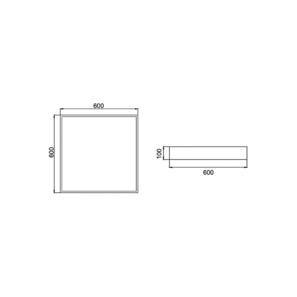  Brumberg Brumberg Led Ceiling Lamp Biro Square, On/off, Silver, 3,000k 