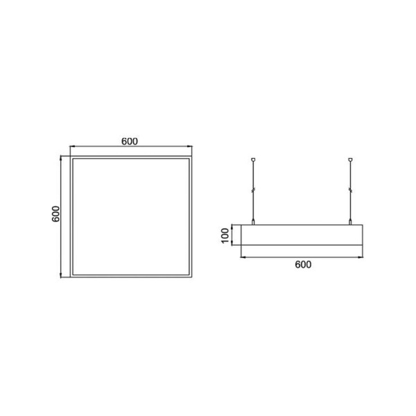  Brumberg Brumberg Led Pendant Biro Square, Dali Dimmable, Black 4000k 