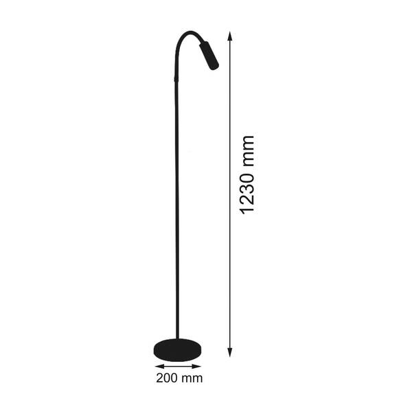  Busch Busch Rocco Led Floor Lamp, Chrome, Flex Arm Red 