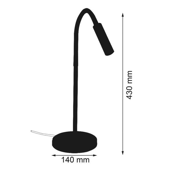  Busch Busch Rocco Led Table Lamp, Matt Nickel, Flex Arm Red 