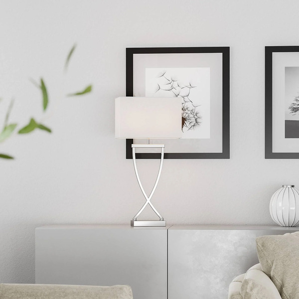  By Rydéns By Rydéns Omega Table Lamp Chrome/white Height 52cm 