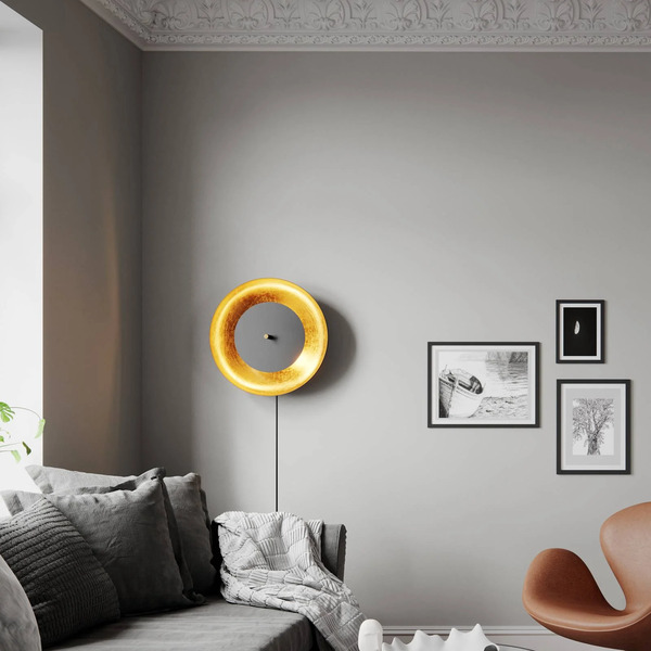  By Rydéns By Rydéns Shelby Wall Light, Plug Black/gold 