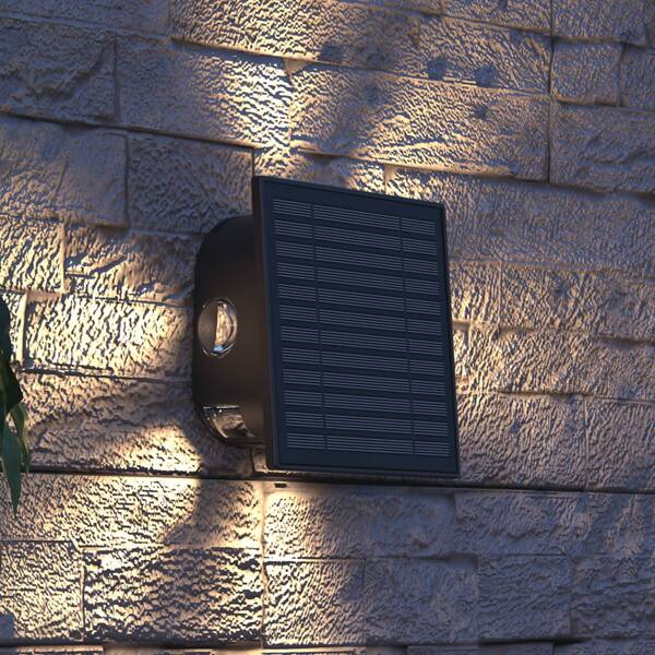 Calex Calex Altamura Solar Led Outdoor Wall Light, Indirect, Black 