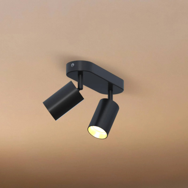  Calex Calex Gu10 Downlight, Black, Length 21 Cm, 2-bulb, Metal 