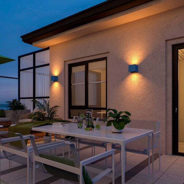  Calex Calex Led Outdoor Wall Lamp Cube, Up/down, Height 10 Cm, Anthracite 