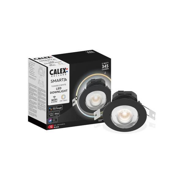  Calex Calex Smart Downlight Recessed Ceiling Light, Black 