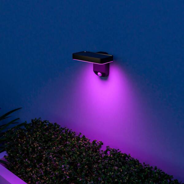  Calex Calex Smart Outdoor Solar Wall Light, Sensor, Rgbw 