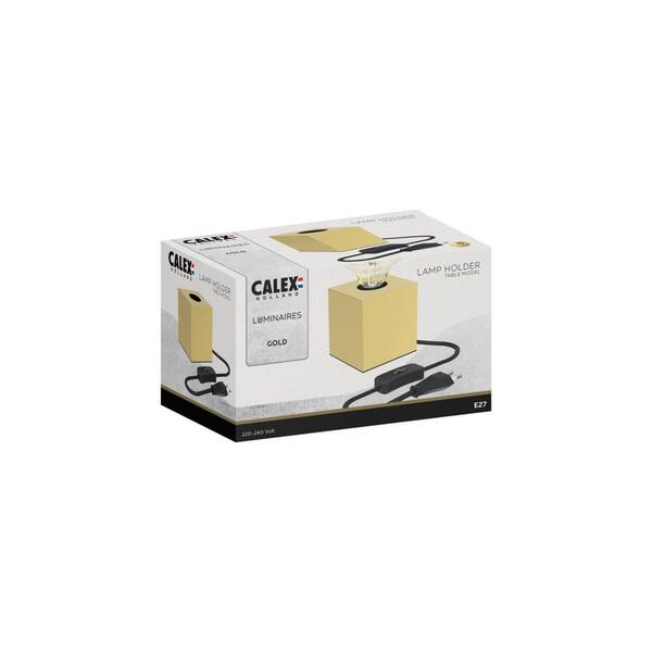  Calex Calex Table Lamp, Cube-shaped, Gold 