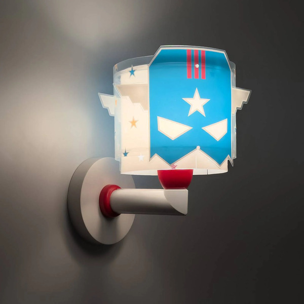  Dalber Dalber Blue Hero Wall Light With Plug, White/blue 
