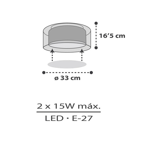  Dalber Dalber Cloud Grey Ceiling Light, ø 33 Cm, Grey 