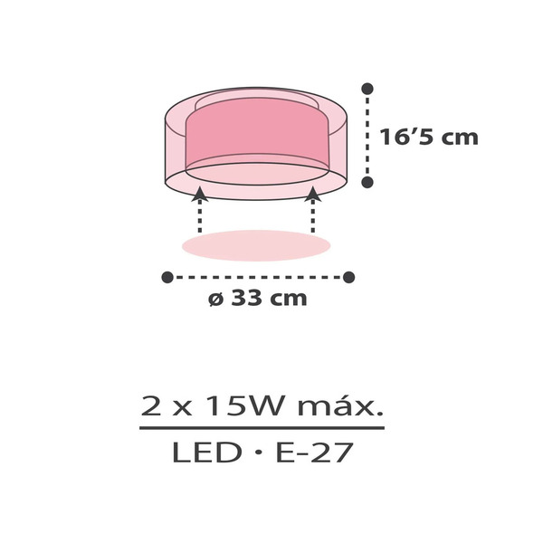  Dalber Dalber Cloud Pink Ceiling Light, ø 33 Cm, Pink 