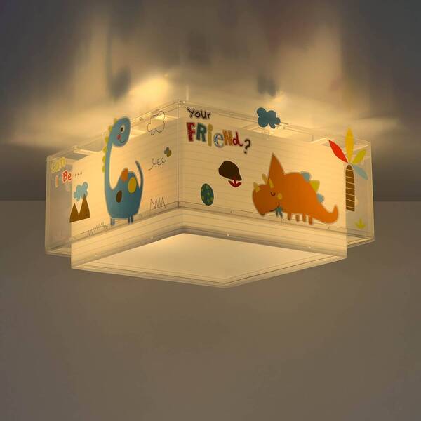  Dalber Dalber Dinos Children's Ceiling Lamp, White/coloured 