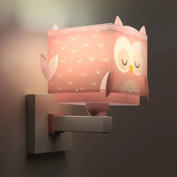  Dalber Dalber Little Owl Wall Light With Plug, Pink 