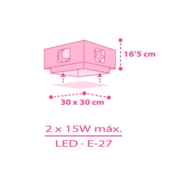  Dalber Dalber Moonlight Children's Ceiling Lamp, Pink, 1-bulb 