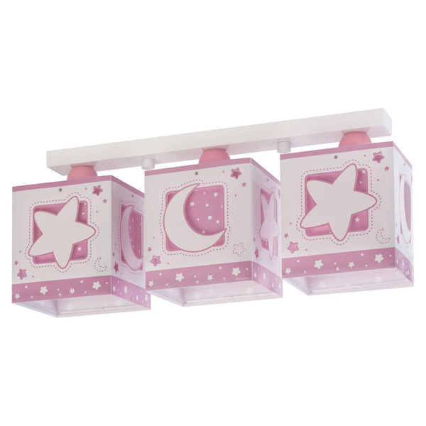  Dalber Dalber Moonlight Children's Ceiling Light, 3-bulb, Pink 