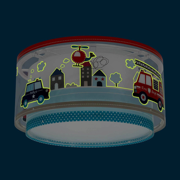  Dalber Dalber Police Ceiling Light, Blue/white, ø 33 Cm 
