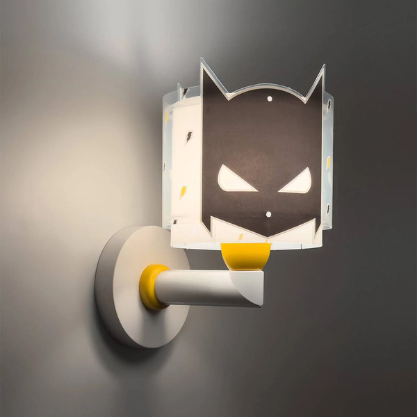  Dalber Dalber Wall Light Dark Hero With Plug, White/black 