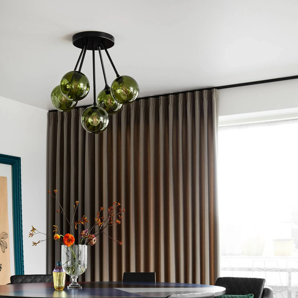  Design By Us Design By Us Ballroom Molecule Ceiling Light, Green, Glass, 5-bulb 