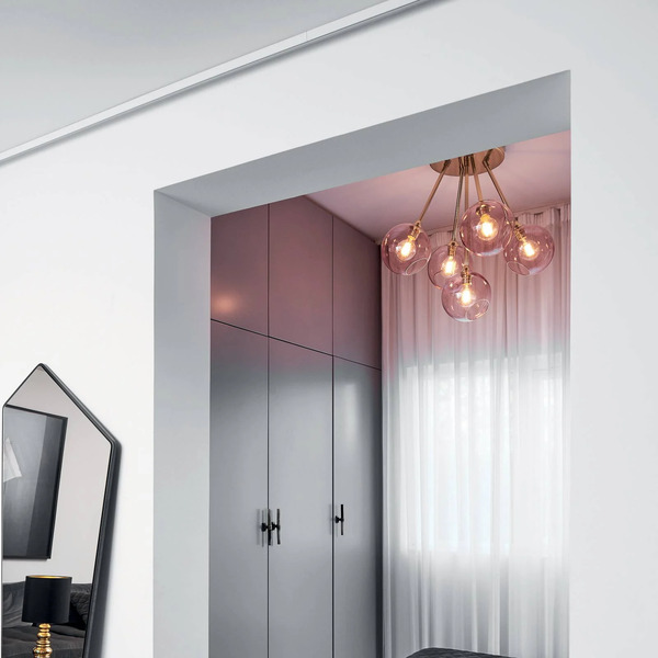  Design By Us Design By Us Ballroom Molecule Ceiling Light, Pink, Glass, 5-bulb 