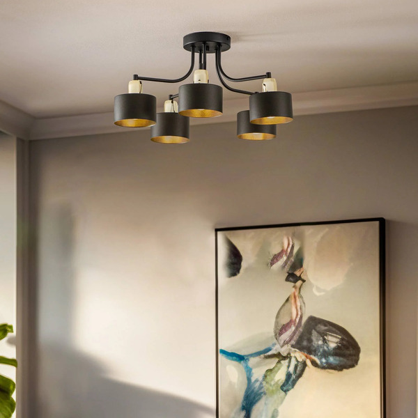  Domiluce Domiluce Helix Ceiling Light, Black, 5-bulb 