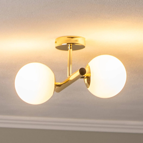  Domiluce Domiluce Linea Ceiling Lamp, Gold, 2-bulb 
