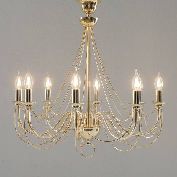  Domiluce Domiluce Retro Chandelier, 8-bulb, Gold, 75 cm Suspension 