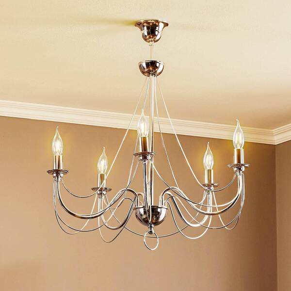  Domiluce Domiluce Retro Chandelier, Five-light, 75 Cm, Chrome 