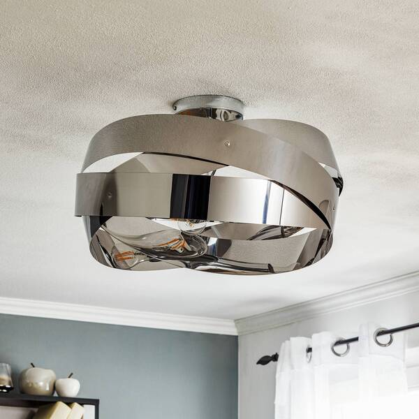  Domiluce Domiluce Tornado Ceiling Light, Chrome And Nickel 50 Cm 