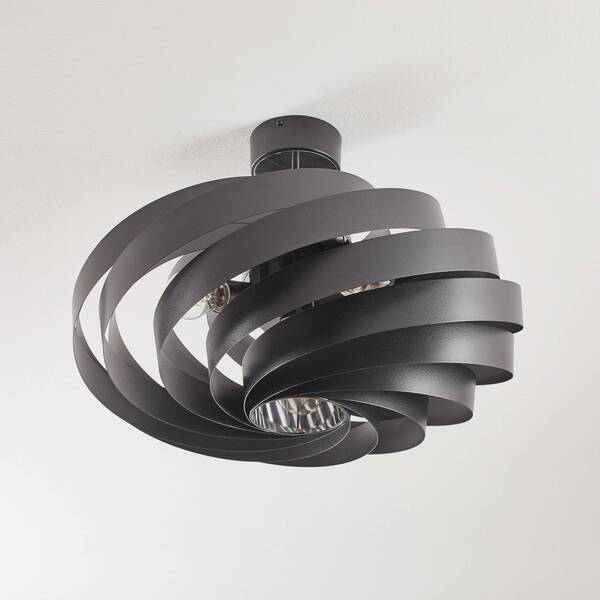  Domiluce Domiluce Vento Ceiling Light, Black, ø 60 Cm, Metal, E27 