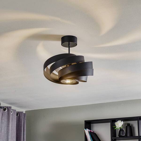  Domiluce Domiluce Vento Ceiling Light, Black, ø 40 Cm, Metal, E27 