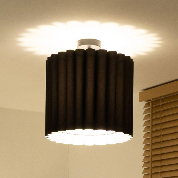  Duolla Duolla Aria Ceiling Light, Black, Microfibre, E27 