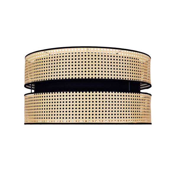  Duolla Duolla Big Duo Ceiling Light Made Of Rattan, Beige/black 
