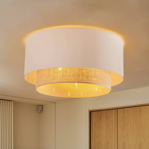  Duolla Duolla Boho Ceiling Light, Ecru/brown, ø 60 Cm, Fabric 