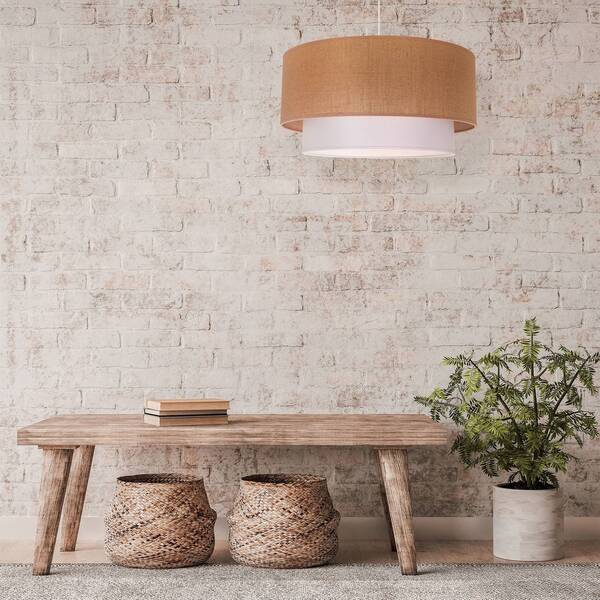  Duolla Duolla Boho Pendant Light, Brown/white, ø 45 Cm, Fabric 