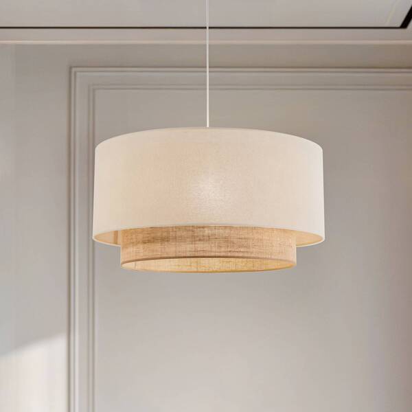  Duolla Duolla Boho Pendant Light, Ecru/brown, ø 60 Cm, Fabric 